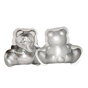 Vintage 2-Piece Wilton Teddy Bear 3D Stand Up Cake Pan Baking Mold 502-501 10.5"